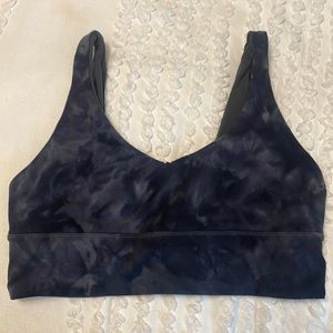Lululemon workout bra dark gray black tie dye size 10
